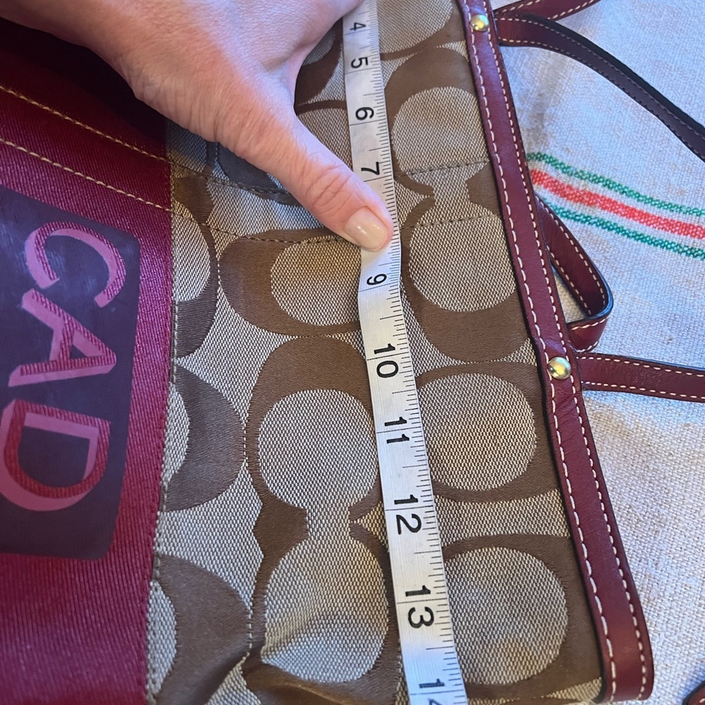 Coach Brown and Burgundy Signature Tote​ - Picture 5 of 6